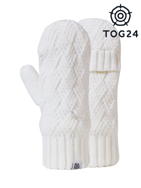 Tog 24 Off White Britton Lined Mittens (U74368) | £29