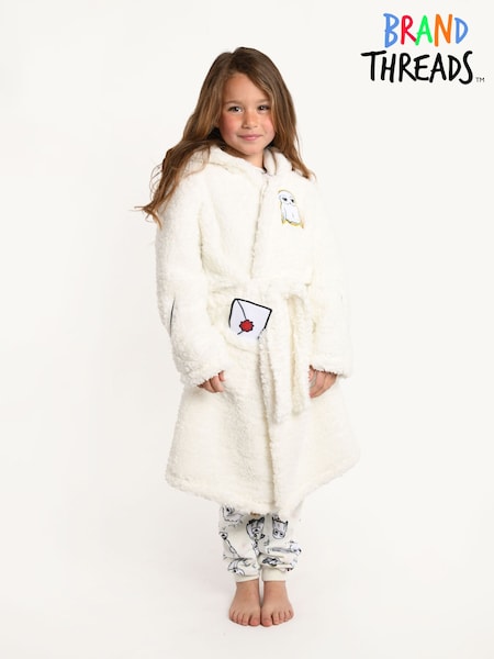 Brand Threads Cream Harry Potter Hedwig Girls Dressing Gown Cream (U74552) | £28