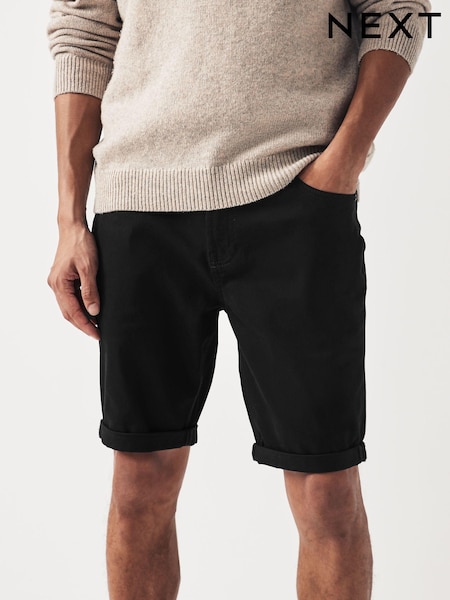 Black Slim Motionflex 5 Pocket Chino Shorts (U75316) | £24