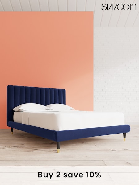 Swoon Easy Velvet Ink Blue Porlock Bed (U75334) | £909 - £1,019