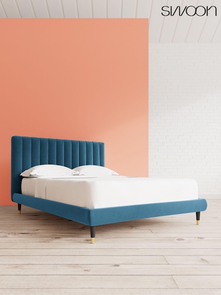 Swoon Easy Velvet Petrol Blue Porlock Bed (U75432) | £909 - £1,019