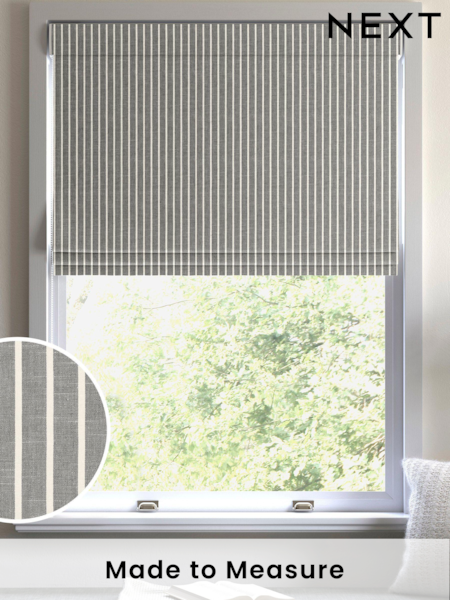 Black Franklin Made To Measure Roman 100% Cotton Blind (U75433) | £52