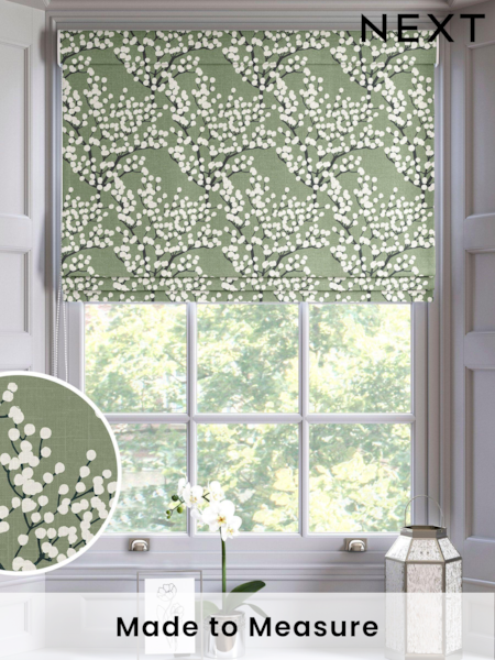 Green Grove Made To Measure Roman 100% Cotton Blind (U75436) | £52