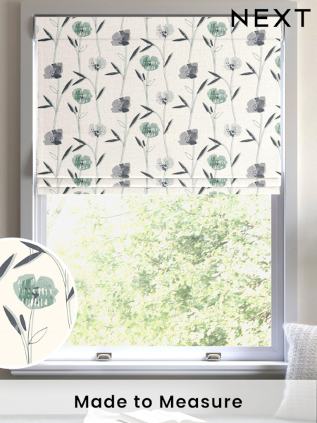 Green Hetty Made To Measure Roman 100% Cotton Blind (U75446) | £52