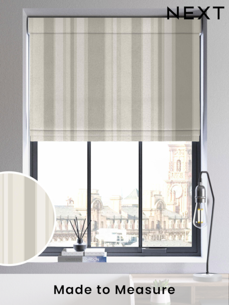 Cream Huddson Made To Measure Roman 100% Cotton Blinds (U75452) | £52