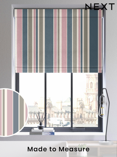 Pink Huddson Made To Measure Roman 100% Cotton Blind (U75453) | £52