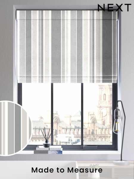Silver Huddson Made To Measure Roman 100% Cotton Blinds (U75455) | £52