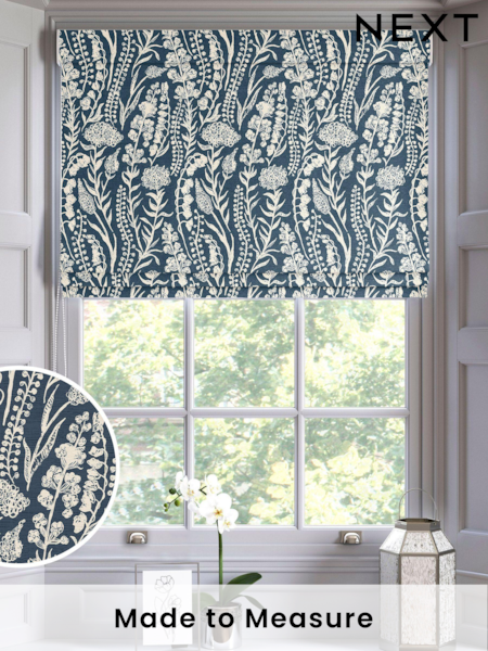 Blue Jarrod Made To Measure Roman 100% Cotton Blind (U75458) | £52