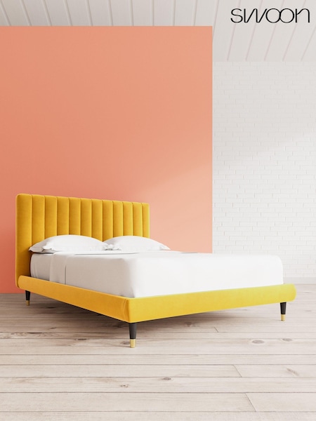 Swoon Easy Velvet Turmeric Yellow Porlock Bed (U75587) | £909 - £1,019