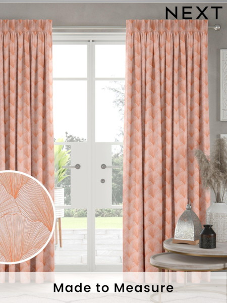 Papaya Orange Merritt Made To Measure Curtains (U76060) | £100