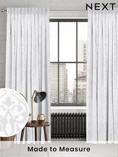Silver Renna Made To Measure Curtains (U76175) | £100