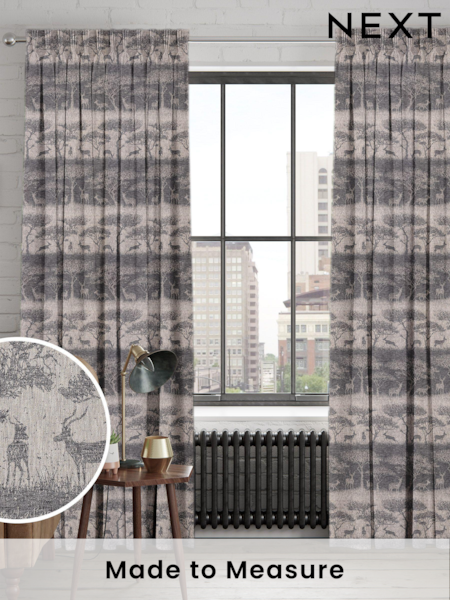 Charcoal Grey Scenery Made To Measure Curtains (U76185) | £109