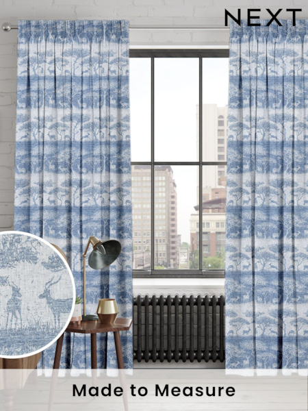 Danube Blue Scenery Made To Measure Curtains (U76186) | £109