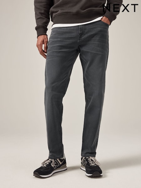 Grey Charcoal Single Slim Fit Classic Stretch Jeans (U76215) | £28