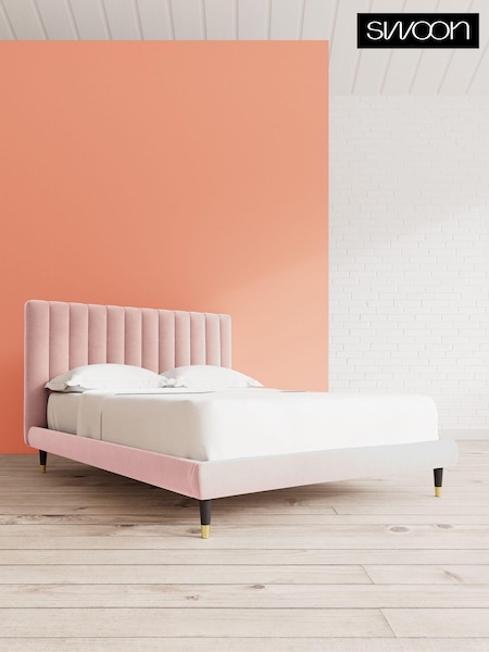 Swoon Easy Velvet Blush Pink Porlock Bed (U76339) | £909 - £1,019