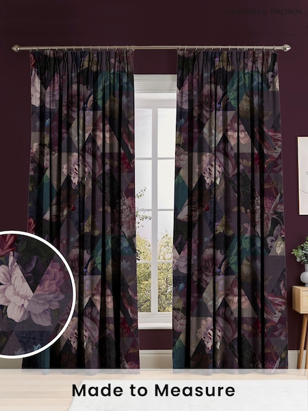 Graham & Brown Amethyst Purple Timepiece Made to Measure 100% Cotton Curtains (U77817) | £119