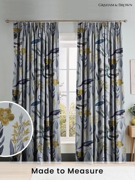 Graham & Brown Soft Grey Glasshouse Made to Measure 100% Cotton Curtains (U77820) | £119