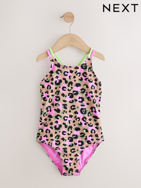 Animal Print - Double Strap Swimsuit (3-16yrs)