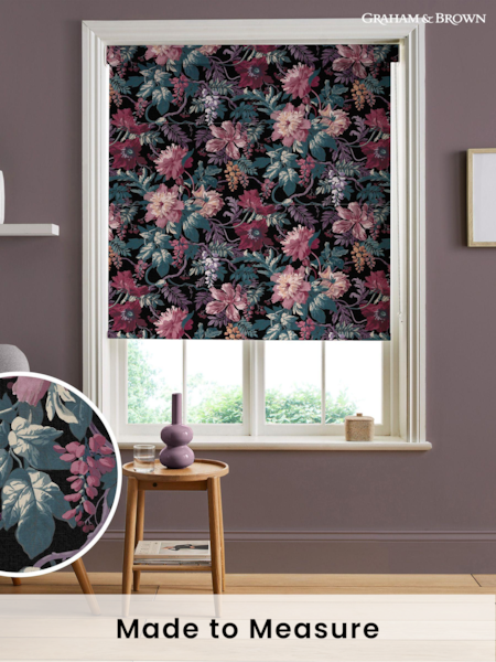 Graham & Brown Nightshade Purple Florenzia Made to Measure Roller Blind (U78050) | £58