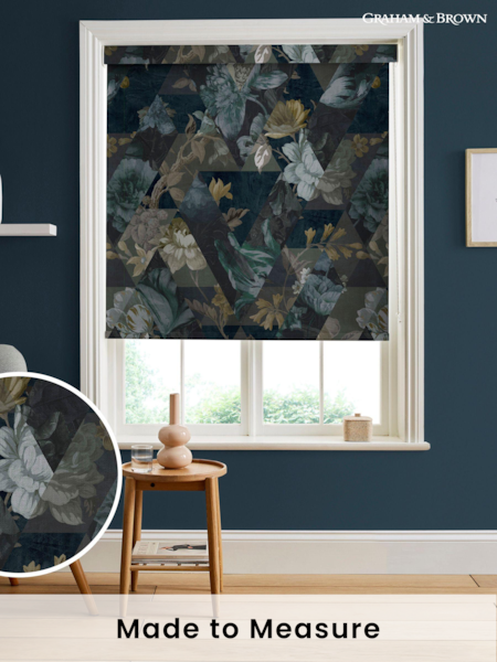 Graham & Brown Midnight Blue Timepiece Made to Measure Roller Blind (U78107) | £58