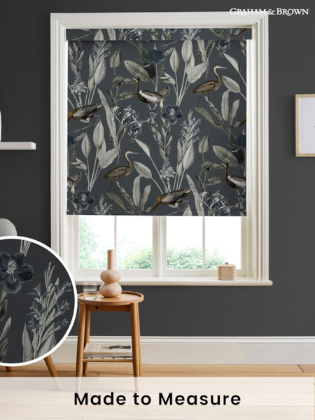 Graham & Brown Midnight Grey Glasshouse Made to Measure Roller Blind (U78108) | £58