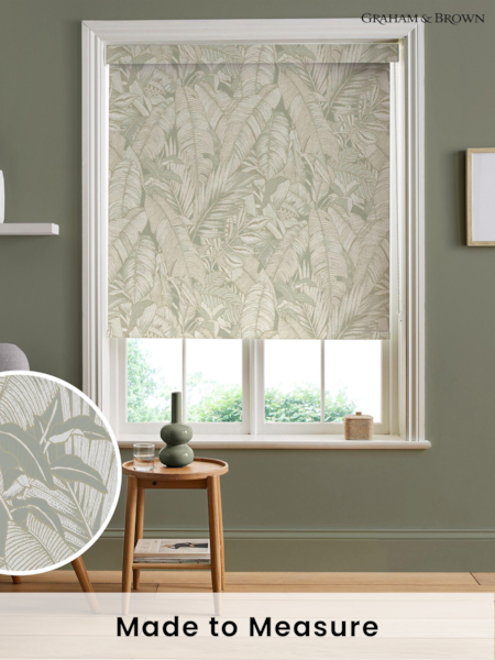 Graham & Brown Sage Green Paradys Made to Measure Roller Blind (U78115) | £58