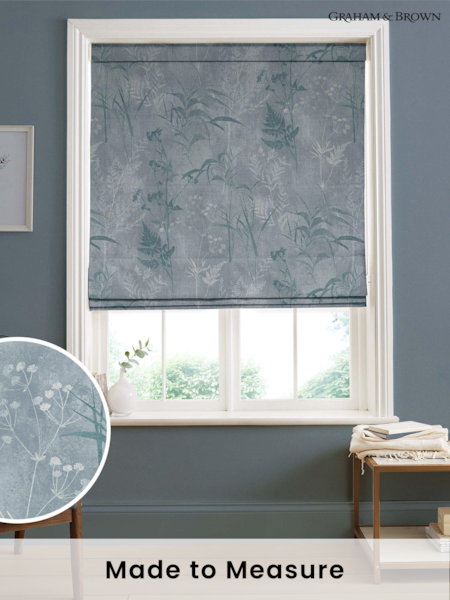 Graham & Brown Sky Blue Restore Made to Measure Roman 100% Cotton Blind (U78183) | £99