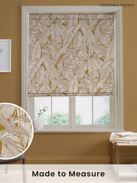 Graham & Brown Turmeric Yellow Paradys Made to Measure Roman 100% Cotton Blind (U78186) | £99