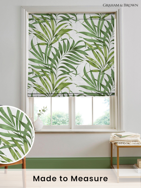 Graham & Brown White Yasuni Made to Measure Roman 100% Cotton Blind (U78190) | £99