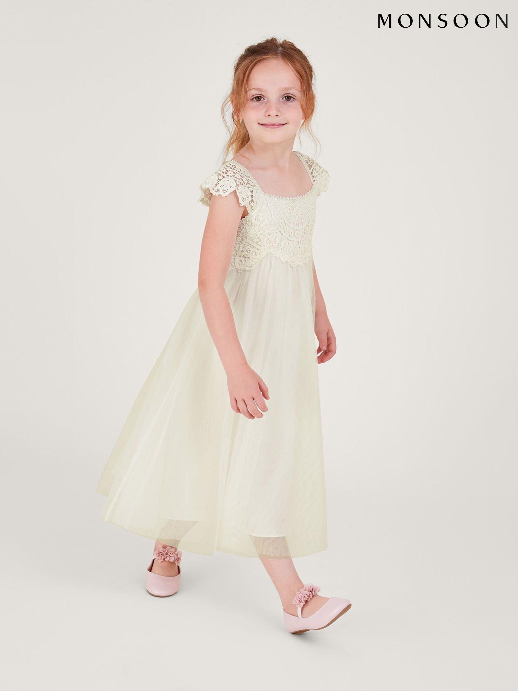Monsoon grey flower girl dress sales