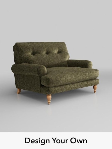 Plush Chenille/Moss Green Erin Buttoned Back Deep Relaxed Sit (U79381) | £1,025