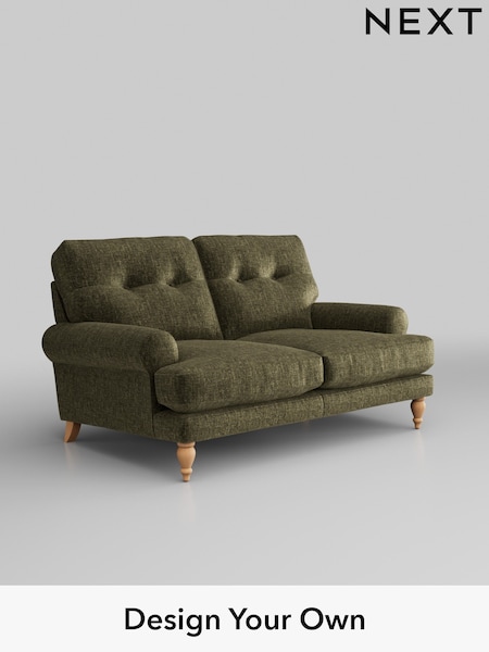 Plush Chenille/Moss Green Erin Buttoned Back Deep Relaxed Sit (U79381) | £1,225