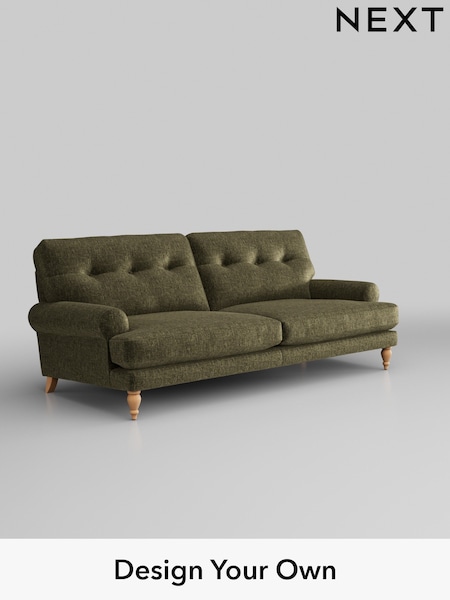 Plush Chenille/Moss Green Erin Buttoned Back Deep Relaxed Sit (U79381) | £1,425