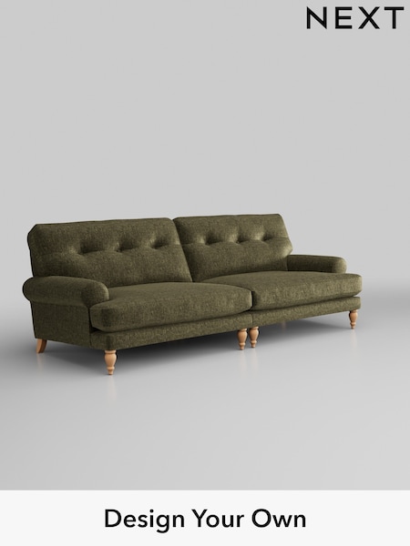 Plush Chenille/Moss Green Erin Buttoned Back Deep Relaxed Sit (U79381) | £1,525