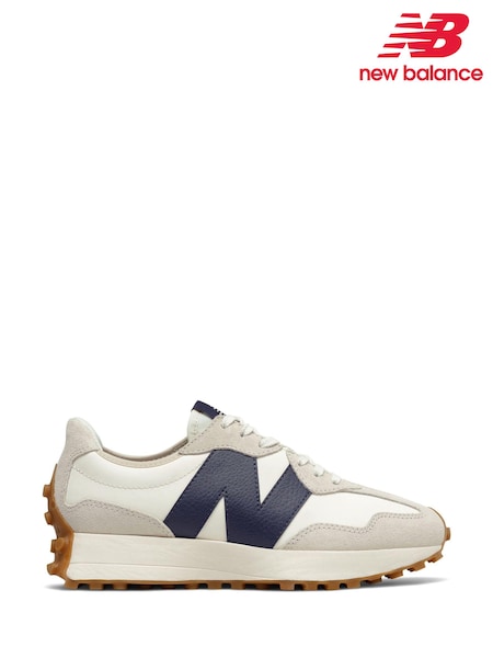 New Balance White/Blue Womens 327 Trainers (U79732) | £110