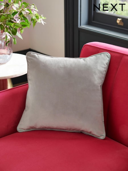 Silver 43 x 43cm Matte Velvet Cushion (U80304) | £7