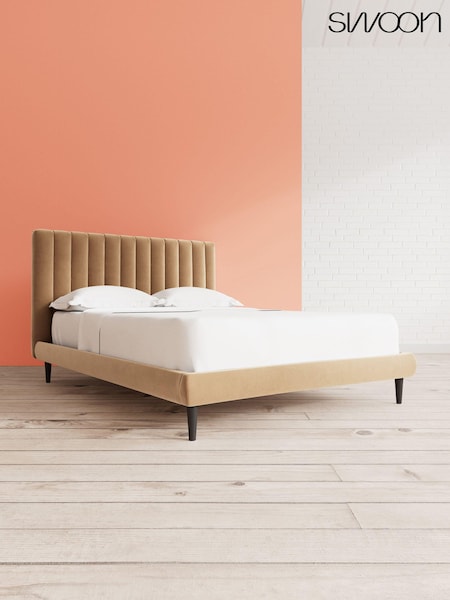 Swoon Easy Velvet Biscuit Natural Porlock Bed (U80528) | £909 - £1,019