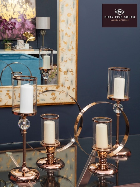 Fifty Five South Gold Hurricane Candle Holder (U80548) | £54