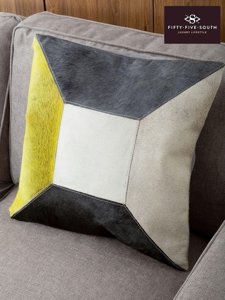 Fifty Five South Black Safari Leather Cushion (U80559) | £72