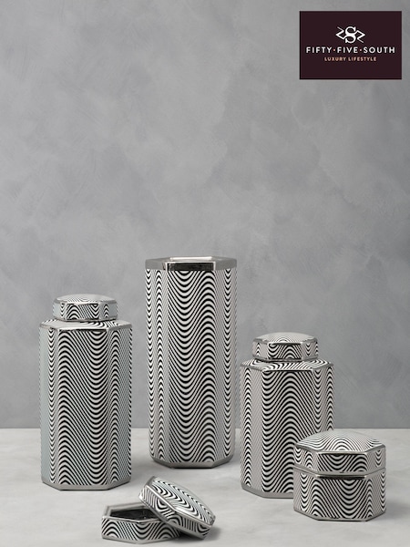 Fifty Five South Grey Hexagon Ceramic Umbrella Stand (U80583) | £69