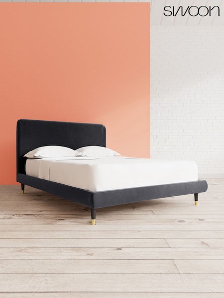 Swoon Easy Velvet Black Brockham Bed (U81265) | £859 - £959