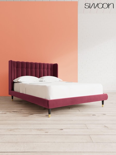 Swoon Easy Velvet Bordeaux Red Kipling Bed (U81271) | £989 - £1,099