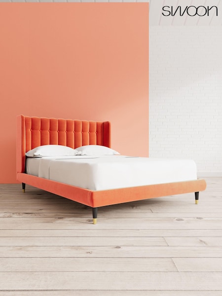 Swoon Easy Velvet Burnt Orange Kipling Bed (U81274) | £989 - £1,099