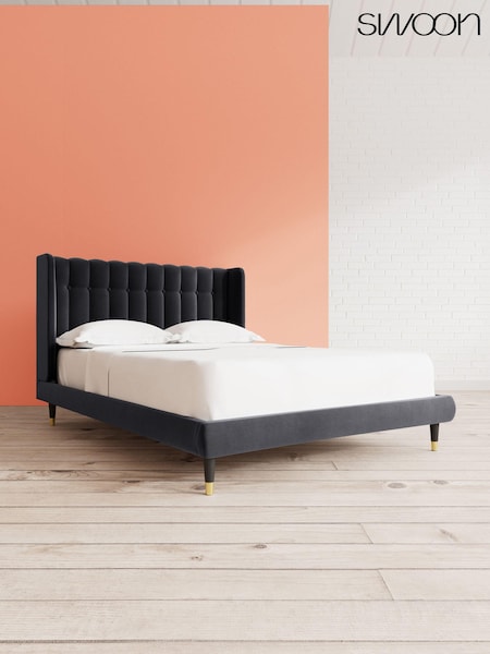 Swoon Easy Velvet Black Kipling Bed (U81276) | £989 - £1,099