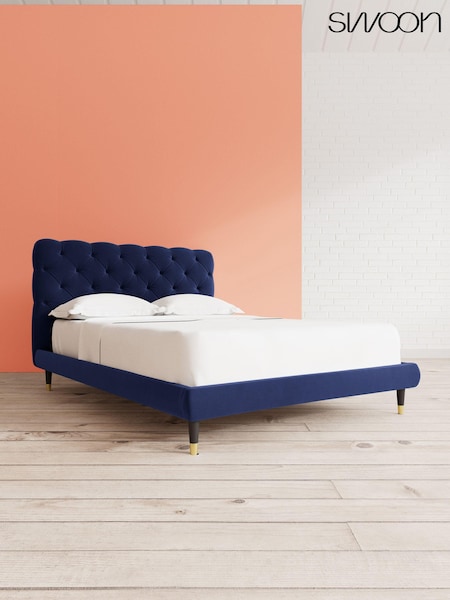Swoon Easy Velvet Ink Blue Burbage Bed (U81286) | £959 - £1,079