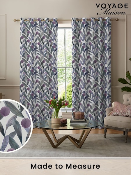 Voyage Violet Grey Enso Made to Measure Curtains (U81488) | £109