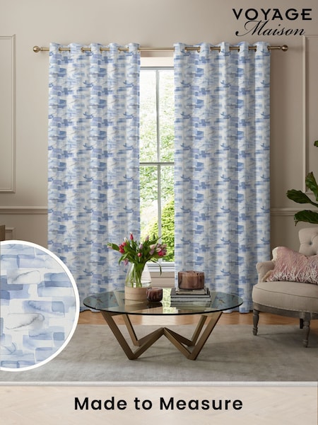 Voyage Bluebell Blue Salinas Made to Measure Curtains (U81502) | £109