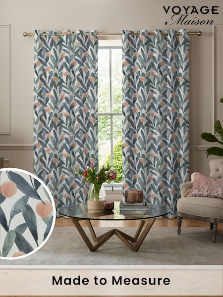 Voyage Mineral Blue Enso Made to Measure Curtains (U81515) | £109