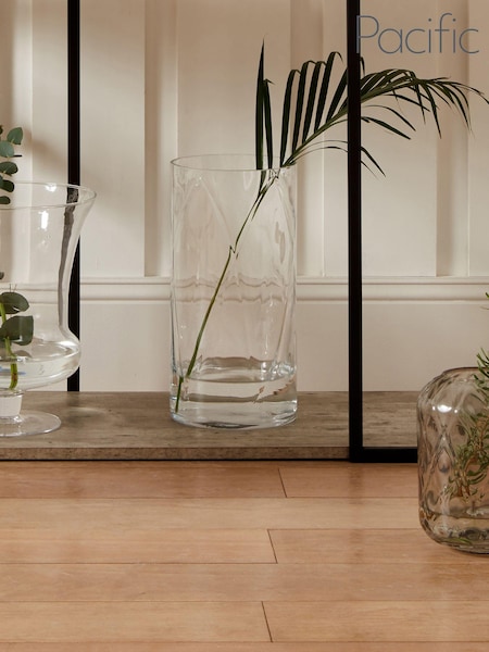 Pacific Clear Glass Round Optic Small Vase (U81575) | £40