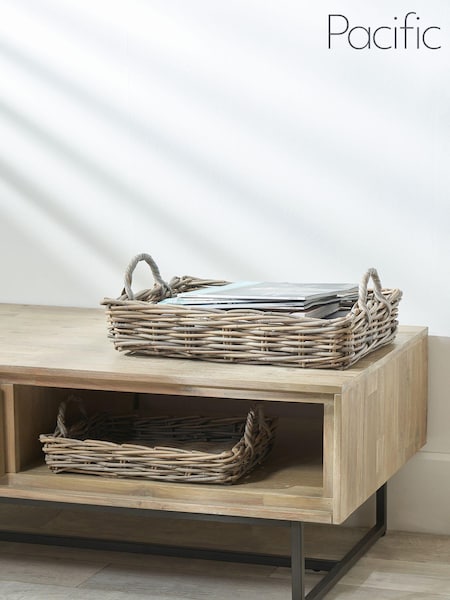 Pacific Set of 2 Grey Kubu Tray Storage Baskets (U81582) | £60